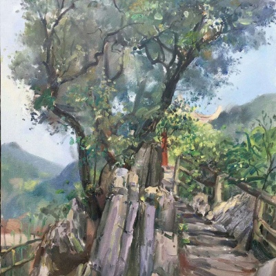 独一无二的唯美油画:我隐居深山只为逃离你的笑容。‖素质拿图点赞＋关注
