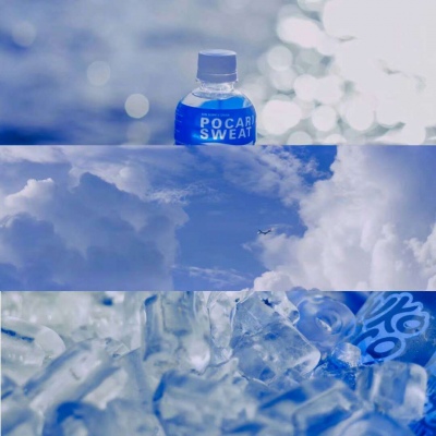 蓝色系小清新美图背景?先生的嘴真甜