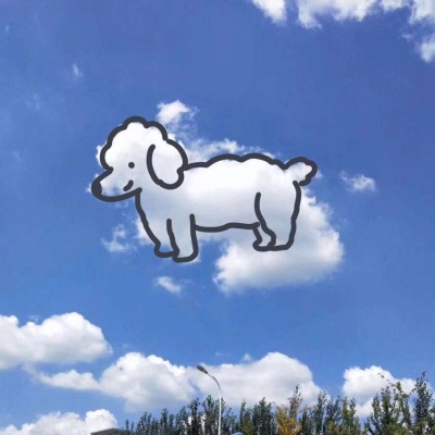 清新动物蓝天白云背景图?