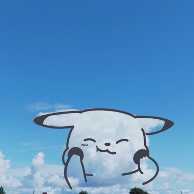 清新动物蓝天白云背景图?