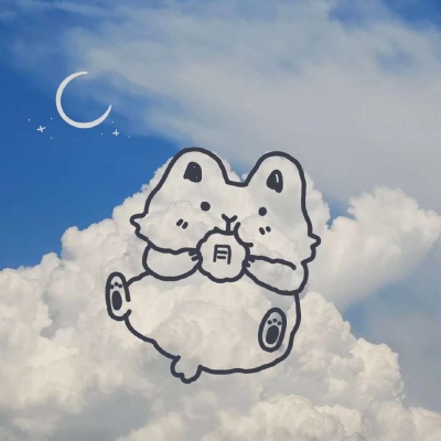 清新动物蓝天白云背景图?