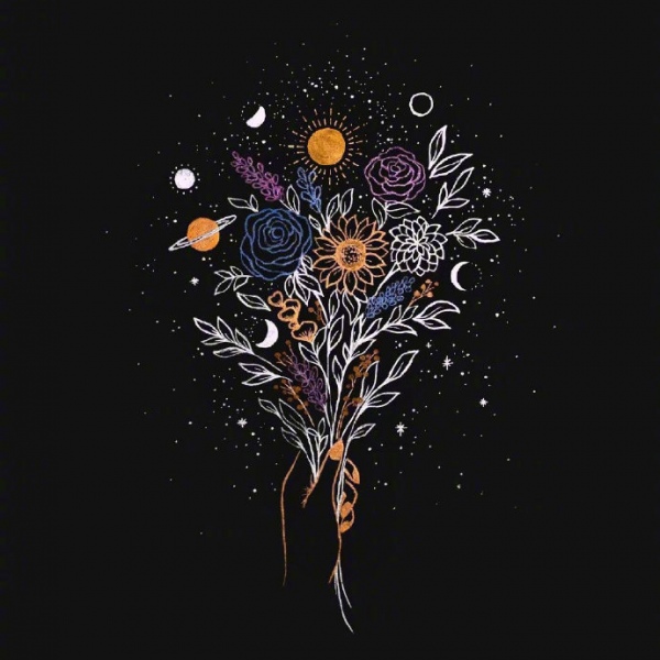 芯儿   黑色系星球背景图