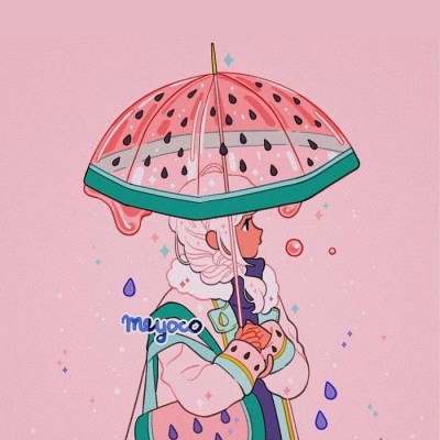沐糖/梦幻缤纷少女 创意插画 画师By_meyo