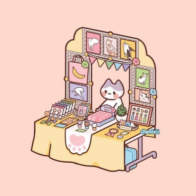 沐糖/可爱简约的猫咪小店 动漫画师By_chanteii