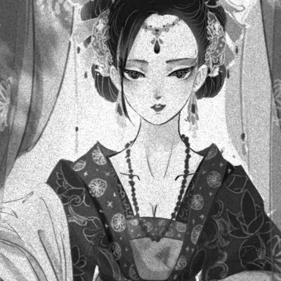 念七 古风女生精致黑白头像