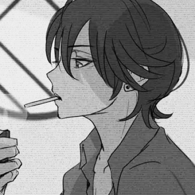 齐烟    黑白动漫男头     望喜