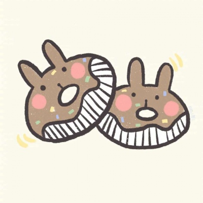 可爱小插画分享/兔兔甜品/橙小鹿C