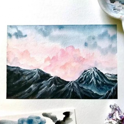 安奈 唯美清新插画 因为梦中有你 我一觉睡到八点