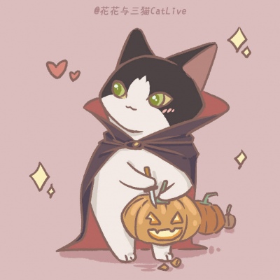 万圣节猫咪团头/林芙/图源wb，详见水印/迟来的万圣节头像们……