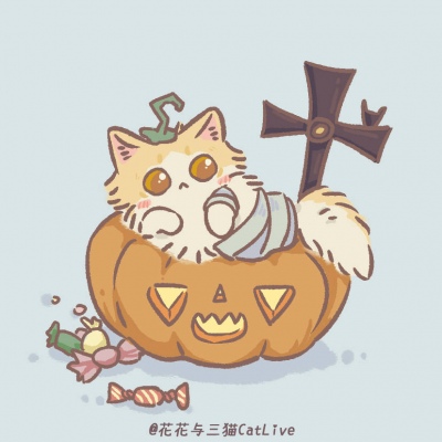 万圣节猫咪团头/林芙/图源wb，详见水印/迟来的万圣节头像们……