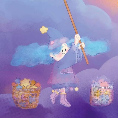 江阮妤 唯美卡通动漫可爱神仙背景图