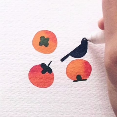 食物手绘/头像/韩国插画师笔下的可爱小彩铅