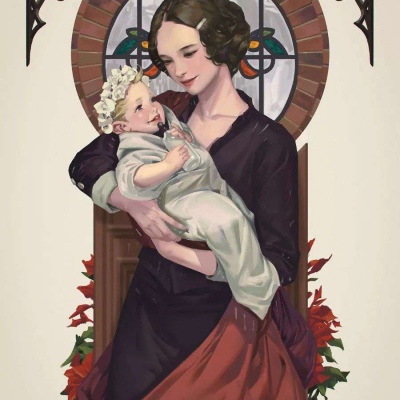 彩绘插画头像  韩国艺术家作品