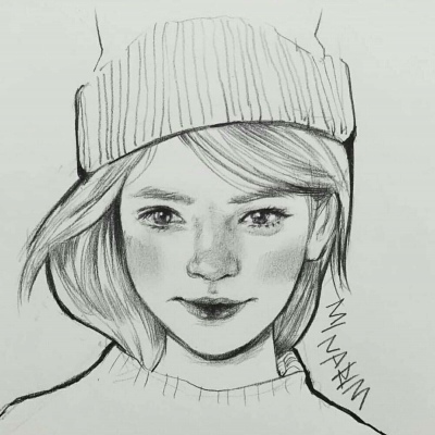 素描女生头像  by:minarim