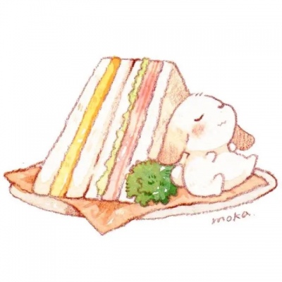 千鹤/简笔插画/听闻美食和你才是绝配
