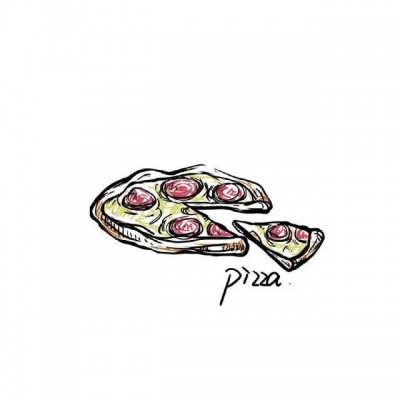 千鹤/简笔插画/听闻美食和你才是绝配