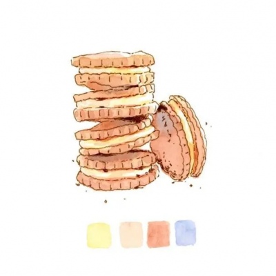 千鹤/简笔插画/听闻美食和你才是绝配
