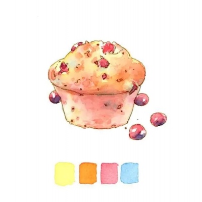 千鹤/简笔插画/听闻美食和你才是绝配