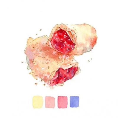千鹤/简笔插画/听闻美食和你才是绝配