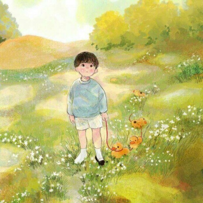 帝江:手绘可爱清新人物图片