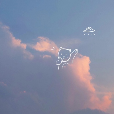 蓝天/卡通小熊/可爱背景图