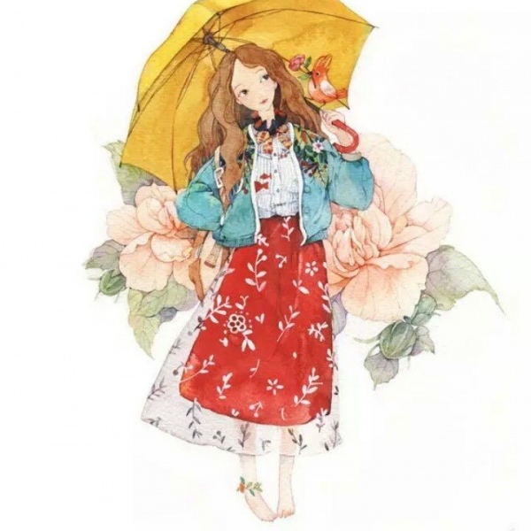 诗音/:唯美森系卡通油画     生活有你，未来可期
