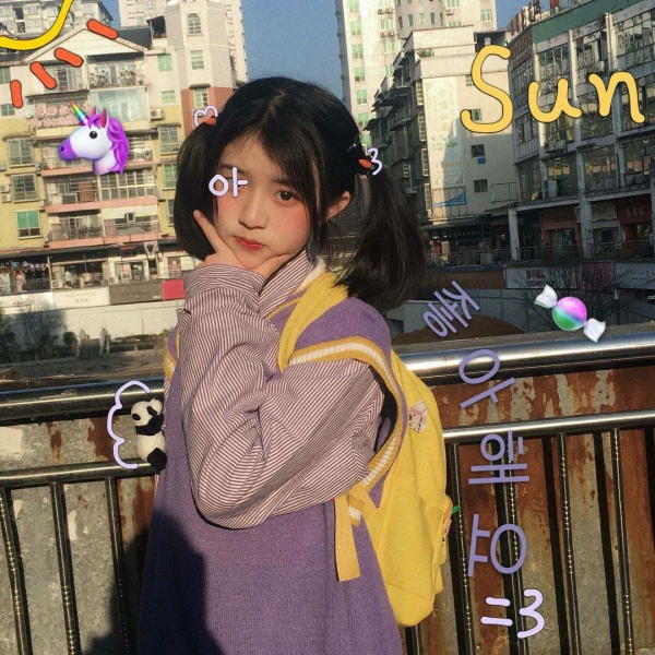 微信可爱原宿风涂鸦女头/还是瘦点好 太重了容易坠入爱河.