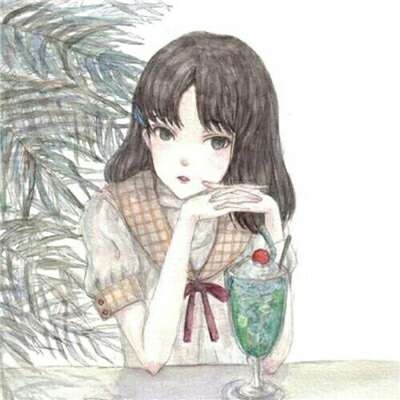 江煜/手绘素描少女动漫头像