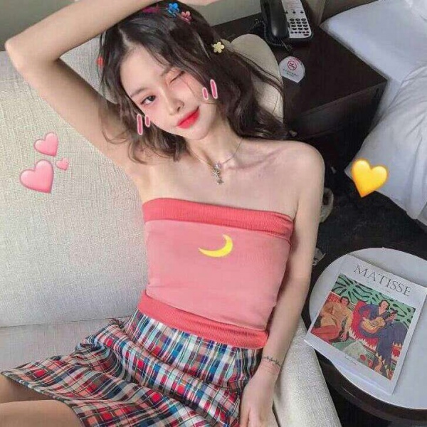 桃妖 吊带背心/彩虹/条纹女生微信头像