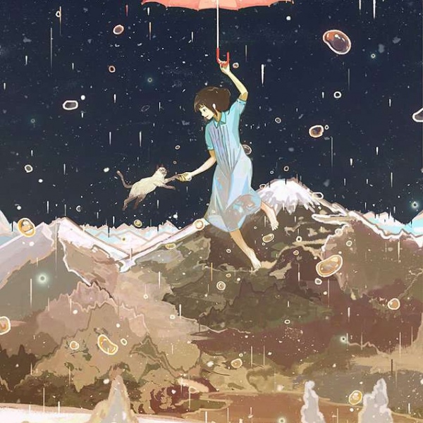 唯美意境微信头像/雨夜 画师げみ