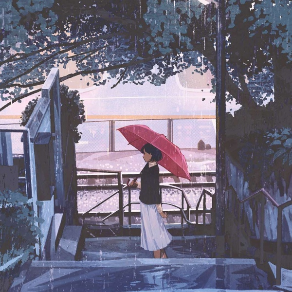 唯美意境微信头像/雨夜 画师げみ