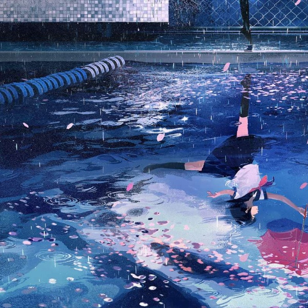 唯美意境微信头像/雨夜 画师げみ