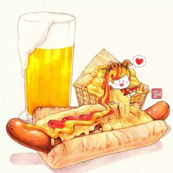千鹤/水彩美食/治愈系/卡通微信头像  想从你的窗户看?