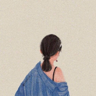 手绘女生背影闺蜜头像/念七
