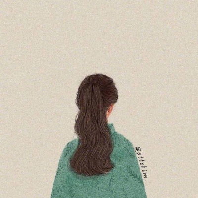 手绘女生背影闺蜜头像/念七