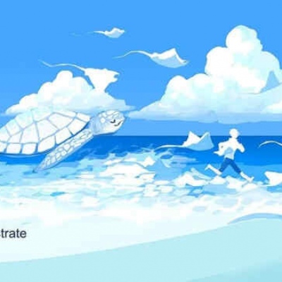 沐糖/蓝色海洋系列 梦幻唯美治愈简约风景静物壁纸