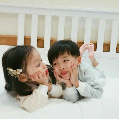 超萌小孩头像情侣一对男孩女孩