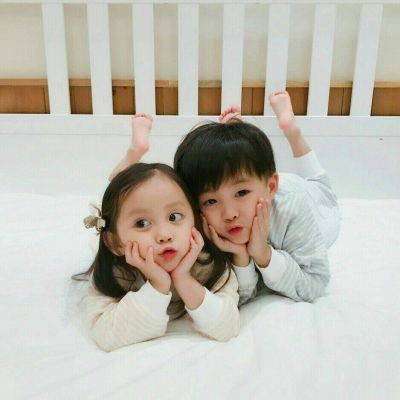 超萌小孩头像情侣一对男孩女孩