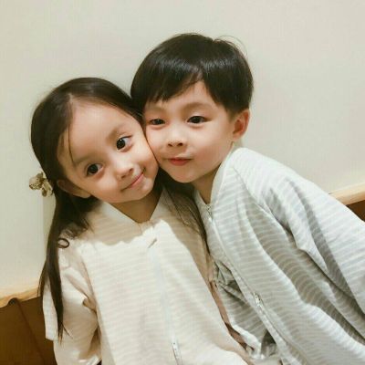 超萌小孩头像情侣一对男孩女孩