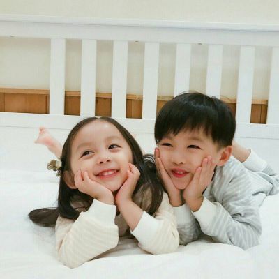超萌小孩头像情侣一对男孩女孩