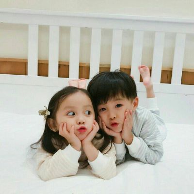 超萌小孩头像情侣一对男孩女孩