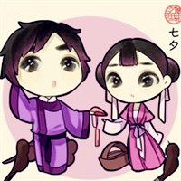 七夕情人节卡通情侣头像