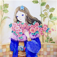 小清彩绘韩国插画女生头像图片35P