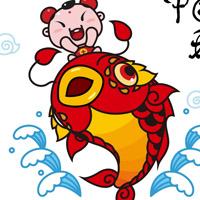 招财童子卡通头像图片