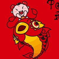 招财童子卡通头像图片