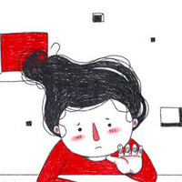 韩国唯美插画小女孩头像