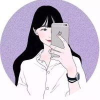 手绘卡通女生头像卡哇伊圆形边框的