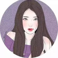 手绘卡通女生头像卡哇伊圆形边框的