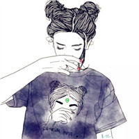 个性简约韩系手绘女生头像