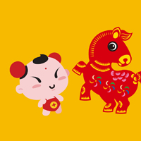 可爱招财童子卡通头像图片